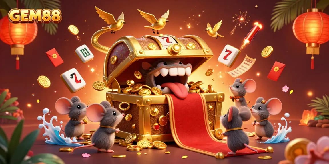 Engage with GEM88's exciting jackpot realm featuring treasure, slots, and vibrant visuals.