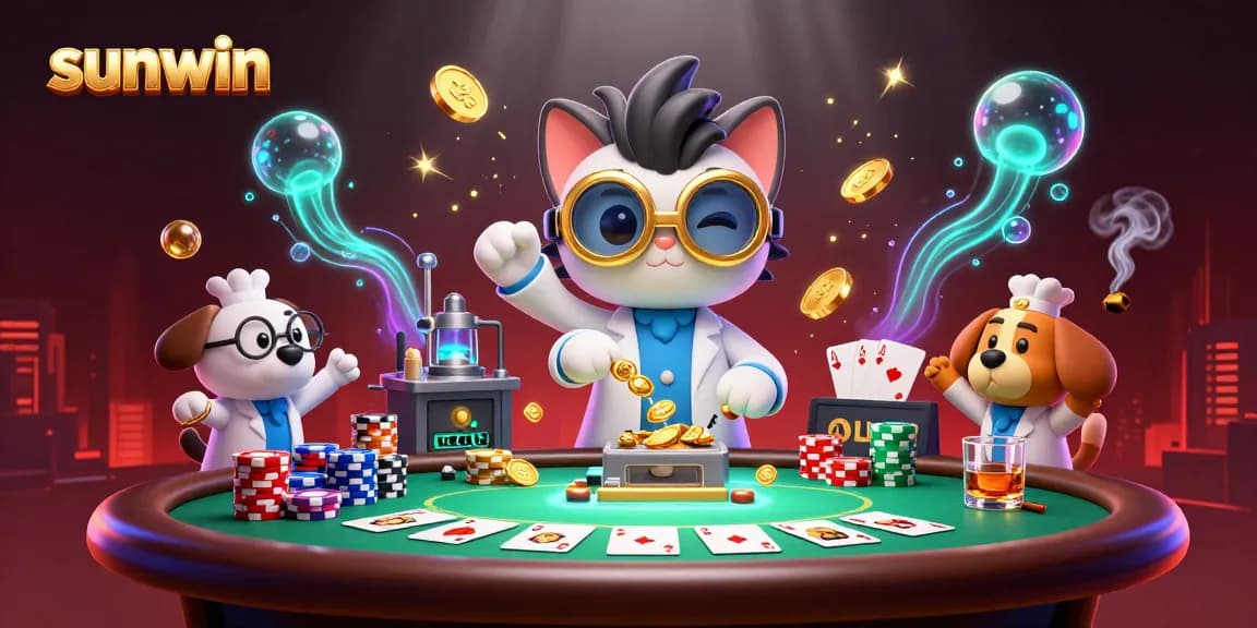 Immerse in thrilling gameplay at sunwin with vibrant poker scenes featuring wild characters.