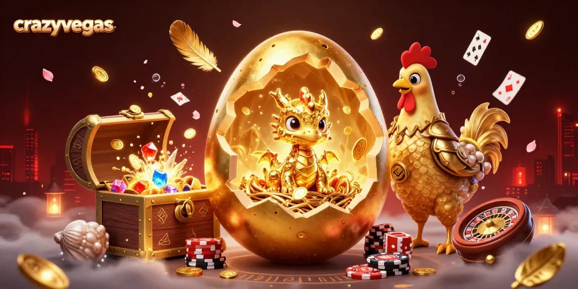 Experience thrilling gameplay at crazyvegas with a dynamic casino scene featuring golden treasures and vibrant games.