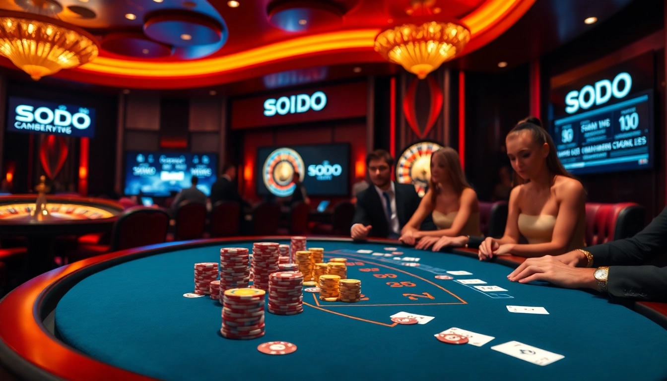 SODO casino environment showcasing high-stakes poker and roulette excitement.
