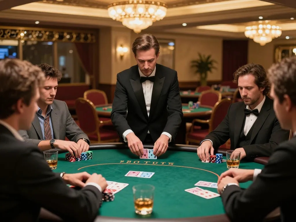 Engaged players at 88AA poker table expertly strategizing their next move.