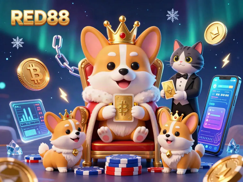 Engage in the exciting world of RED88 as the royal corgi and his butler unveil captivating casino games.