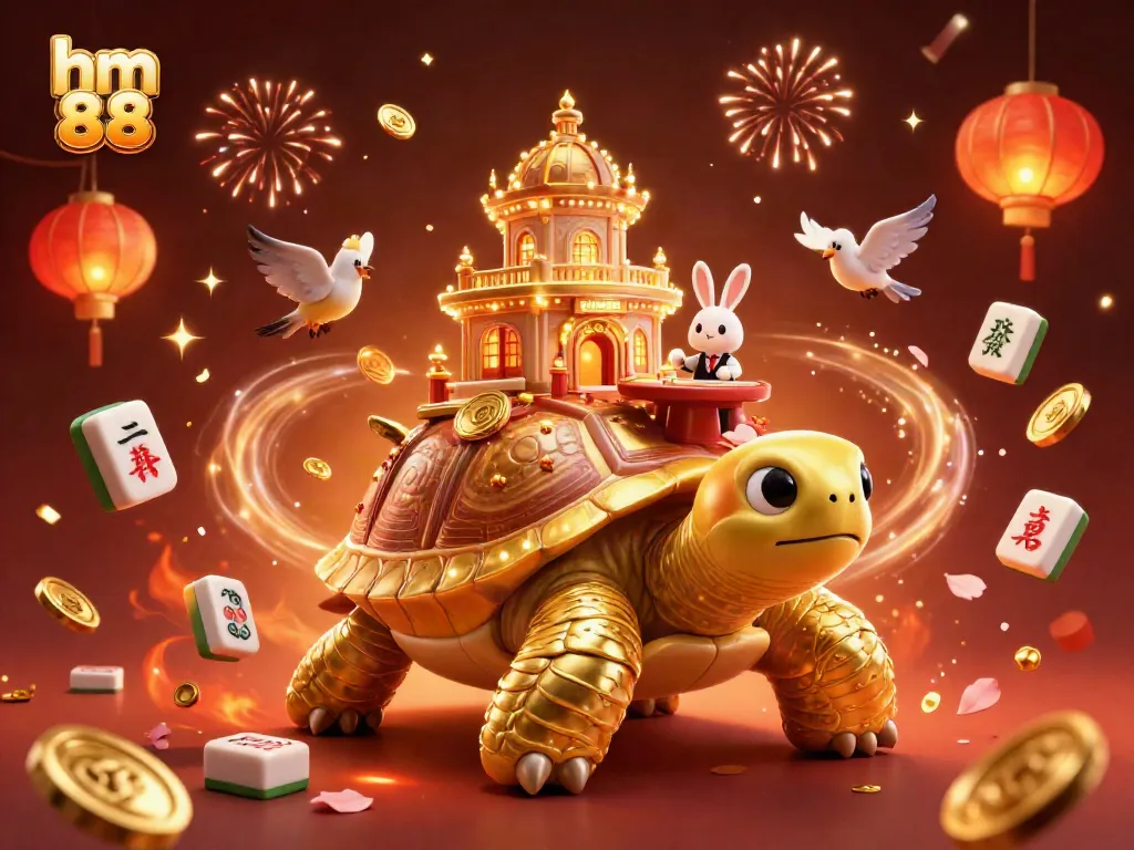 Experience excitement at hm 88 with a vibrant casino scene featuring unique characters and lucky symbols.