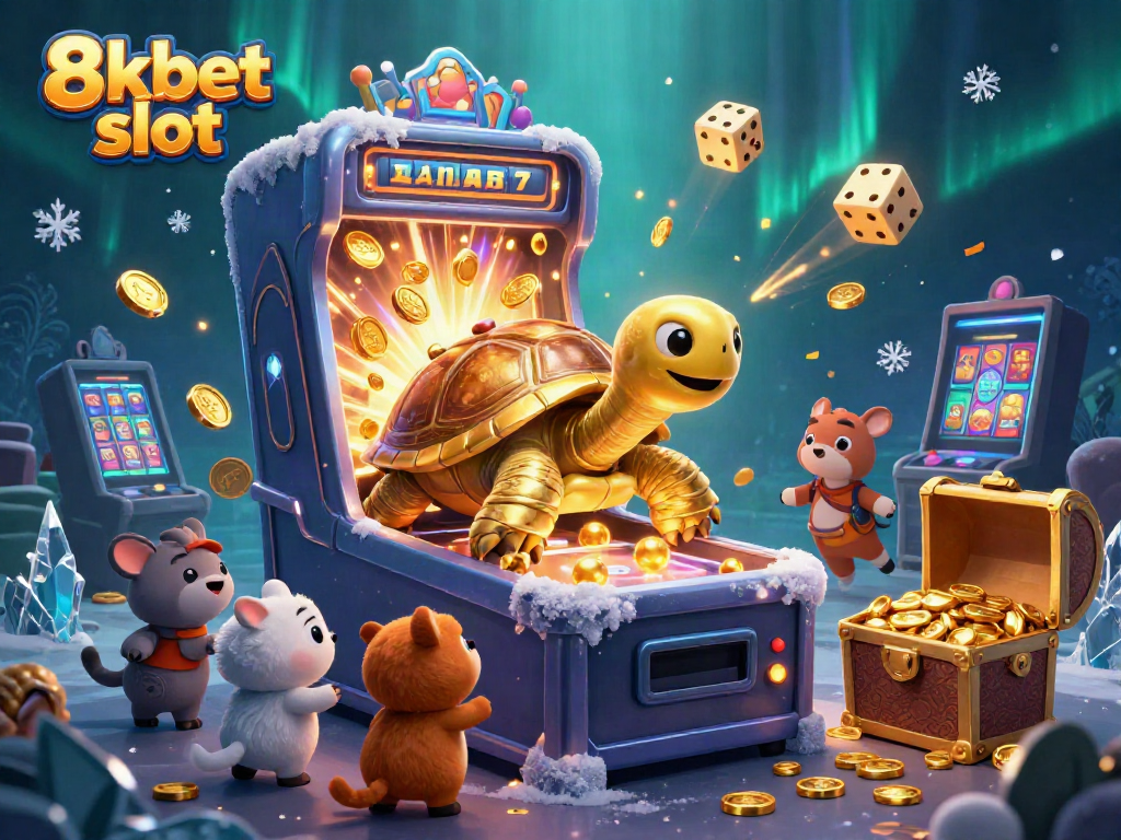 Experience thrilling wins with 8xbet slot in a vibrant, action-packed casino scene.