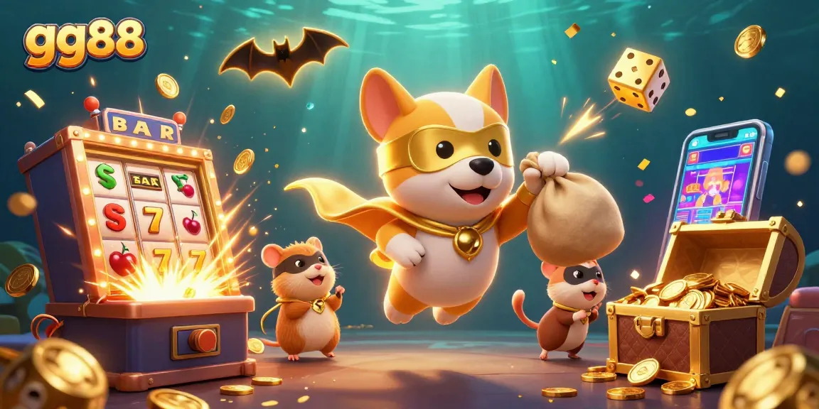 Play exciting games at gg88, where a superhero dog and hamster savor epic wins!