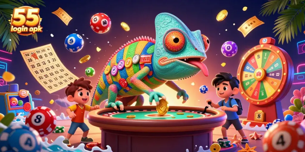 Experience the thrill of gaming with the 55 club login apk in this vibrant lottery scene.