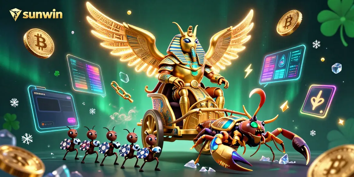 Experience high-stakes gaming with sunwin in an extravagant casino scene featuring mythical elements.