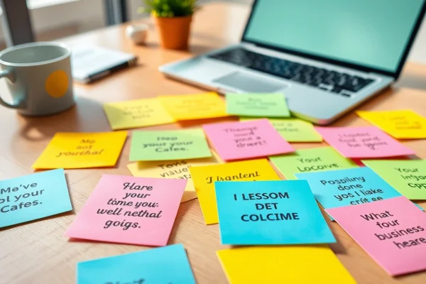 Discover personalized custom sticky notes featuring vibrant designs for your workspace.