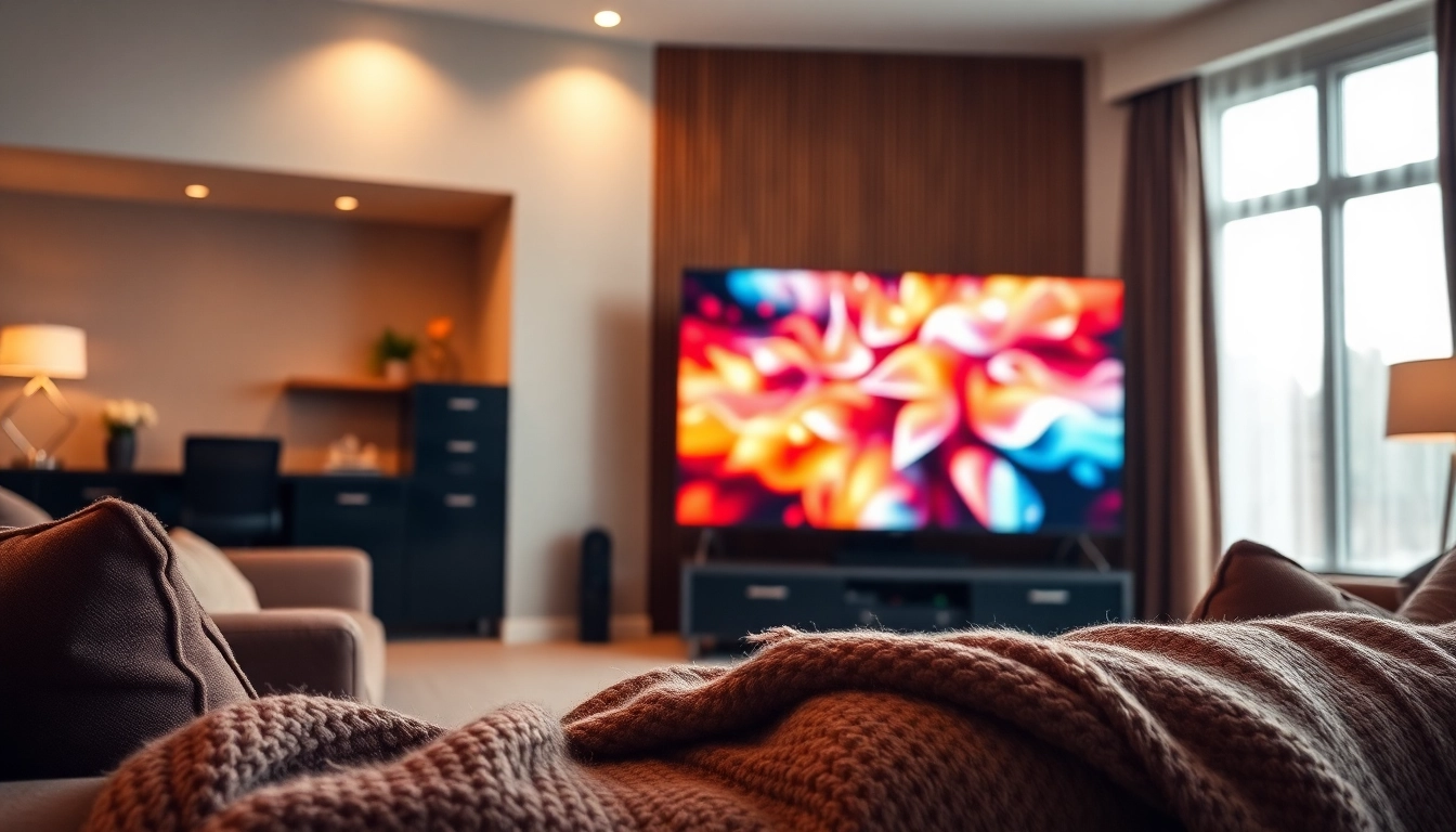 Envision a modern living room with an iron tv showcasing vibrant visuals.