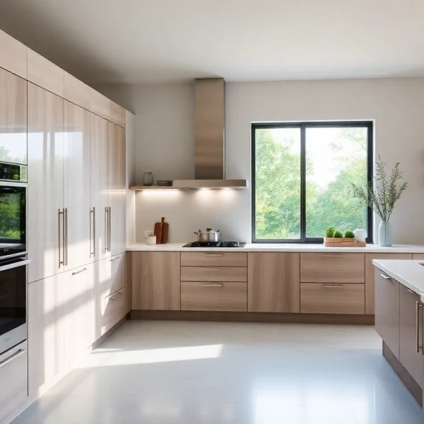 Explore уреди за вграждане in a stylish kitchen, highlighting sleek lines and modern functionality.