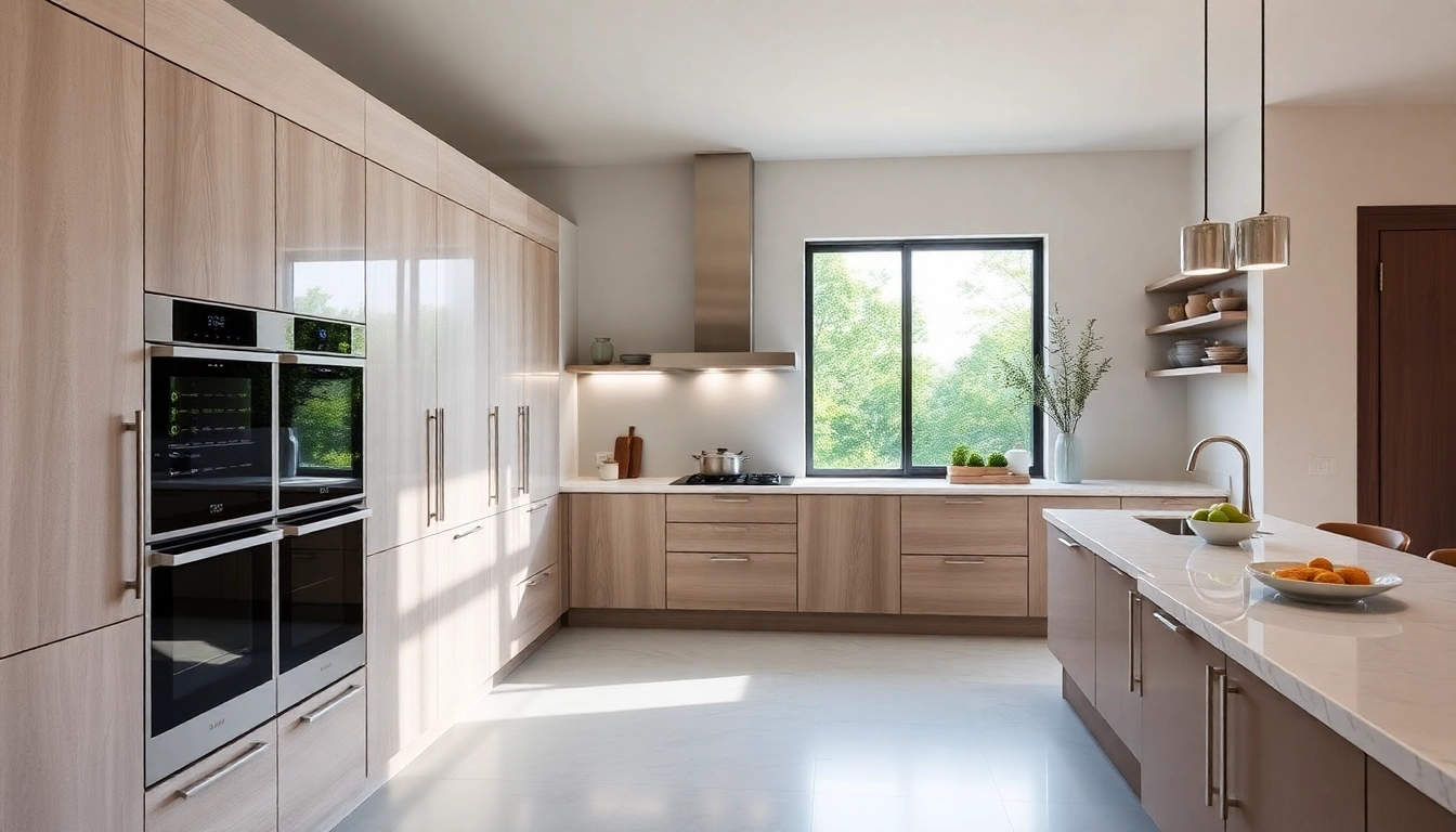 Explore уреди за вграждане in a stylish kitchen, highlighting sleek lines and modern functionality.