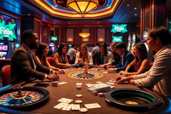 Link F168 enhances your gaming experience at the luxurious casino tables, showcasing poker and roulette excitement.