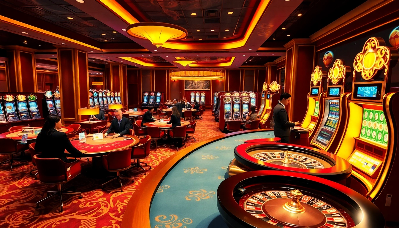 Gamblers enjoy vibrant casino tables showcasing excitement at https://king88b.us.com/.