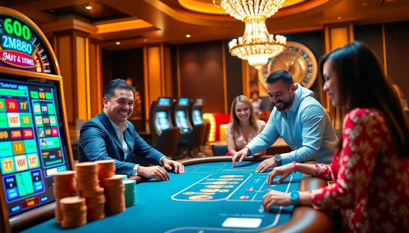 Experience the excitement of gambling at https://mm88.in.net/ with players engaged in poker and lively slot machines.