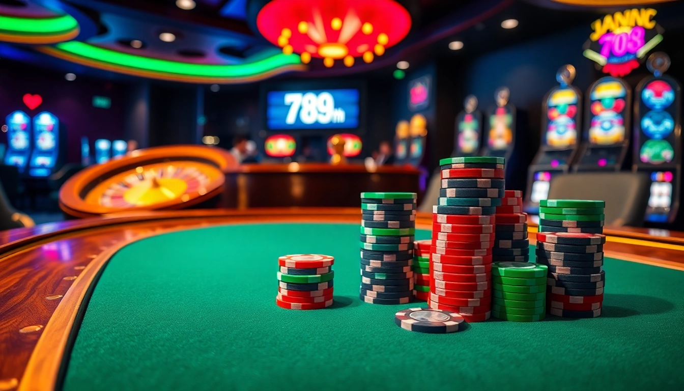 Action-packed casino scene illustrating players engaged in high-stakes poker at 789 win.