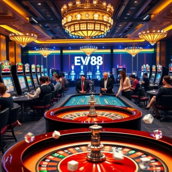 Experience the thrill of EV88 with luxurious casino tables and exciting games.