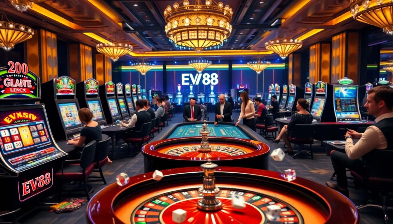 Experience the thrill of EV88 with luxurious casino tables and exciting games.