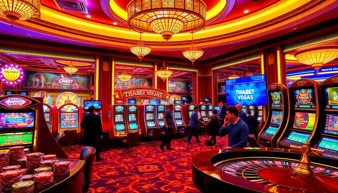 Winning at THABET VEGAS with vibrant casino games and interactive gambling interface.