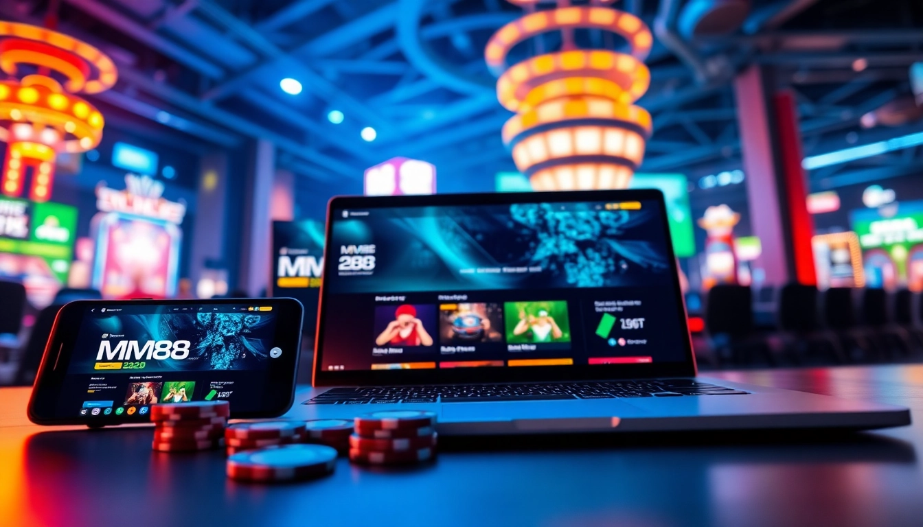 Experience online gaming at https://mm88.agency/ with vibrant visuals of a modern, user-friendly interface showcasing trust and excitement.