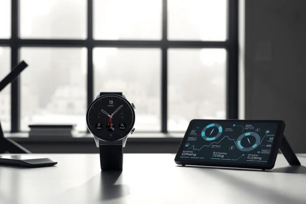 LC88 smart watch showcasing innovative features and modern design on a stylish desk.