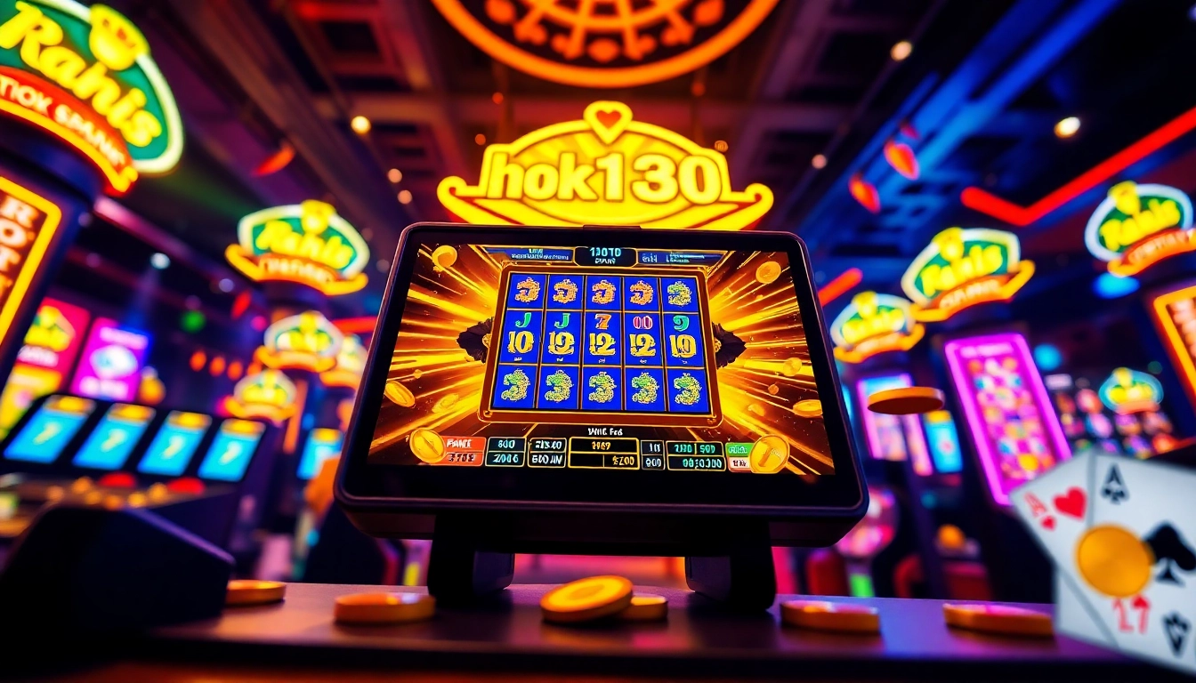 Exciting online gaming scene with hoki138 pro jackpots and vibrant colors.