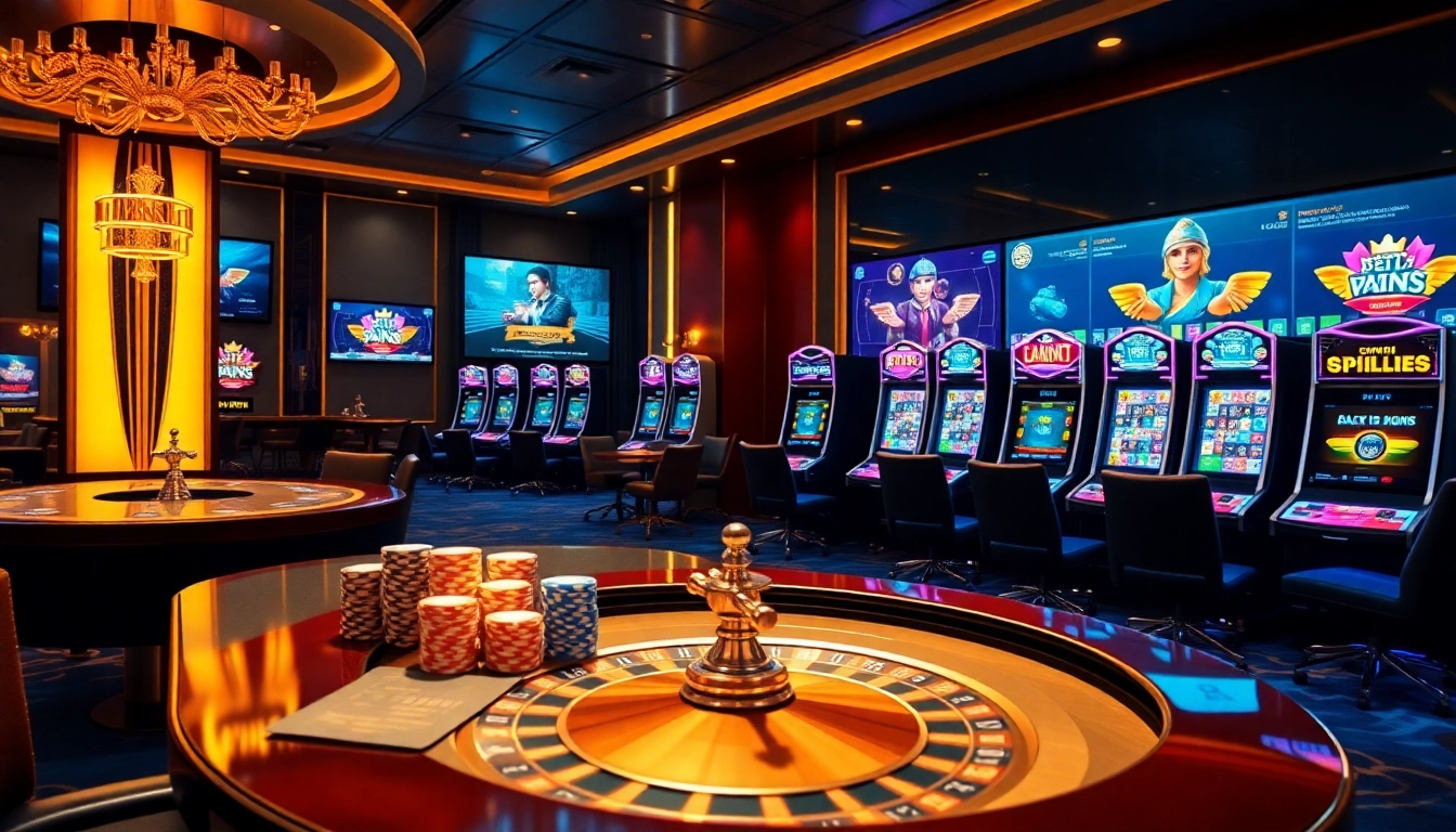 Players enjoying online gaming at Nhà cái OK8386 with vivid poker chips and roulette.