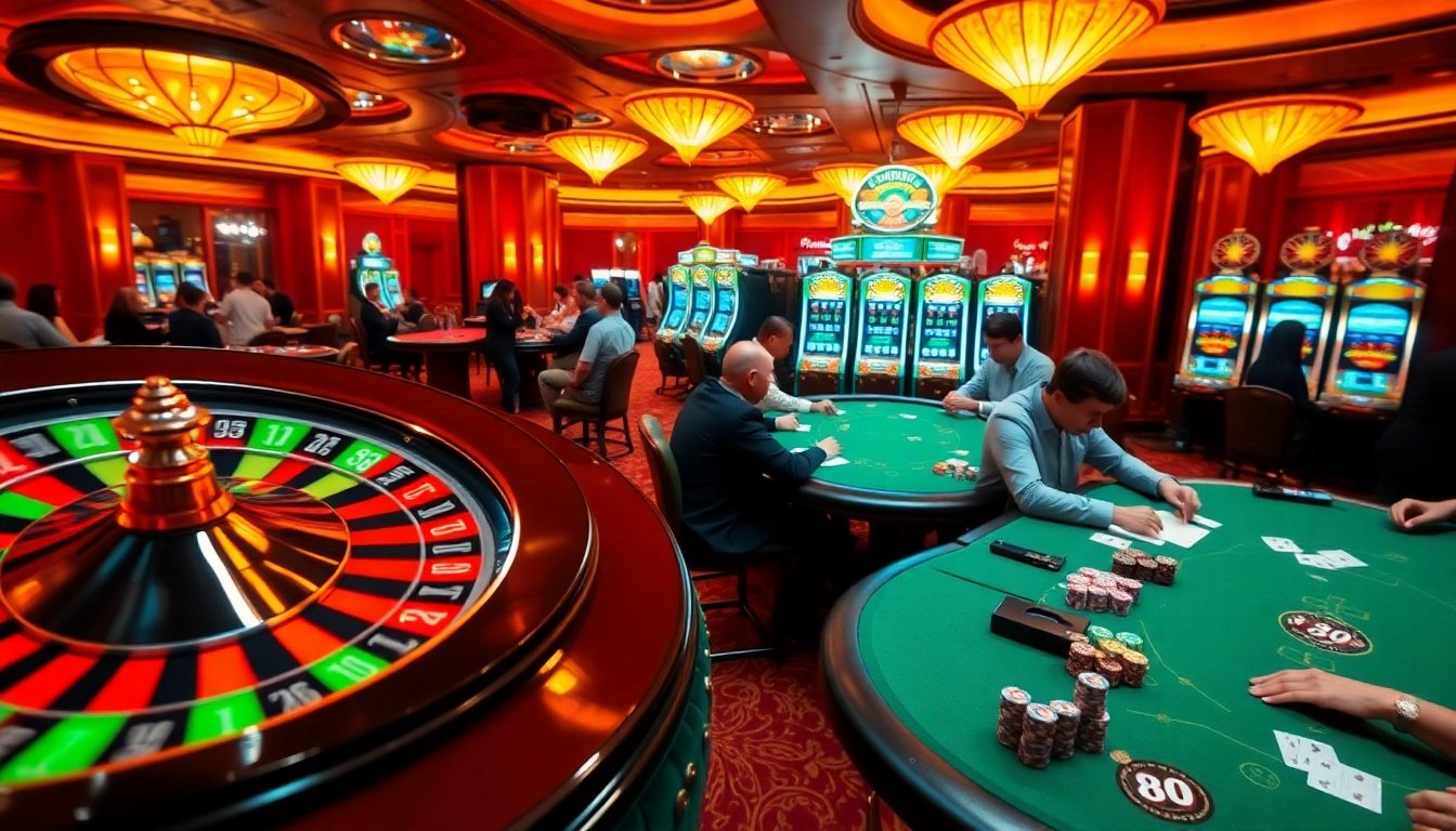 Exciting gaming scene at https://soibet.vision/ with vibrant roulette and poker action.