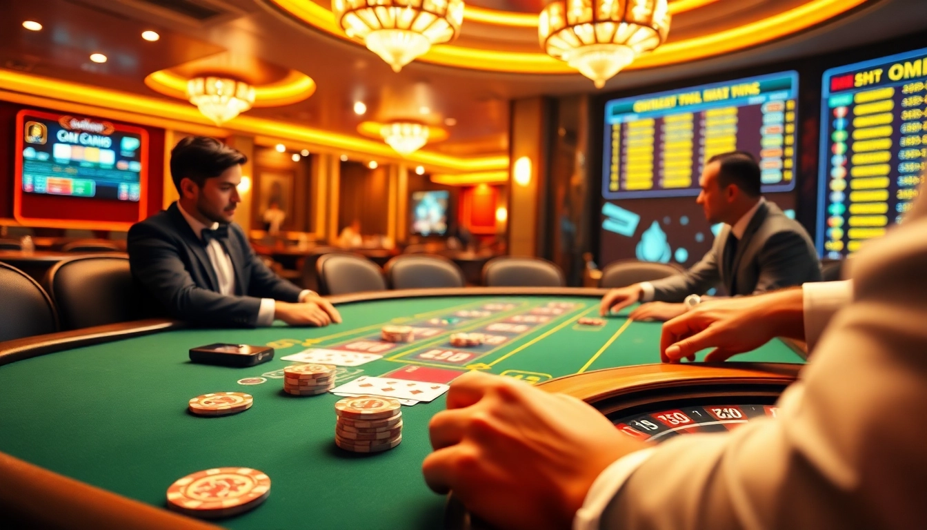 Engage in a high-stakes poker game at fb88 with vibrant chips and dynamic betting odds displayed.