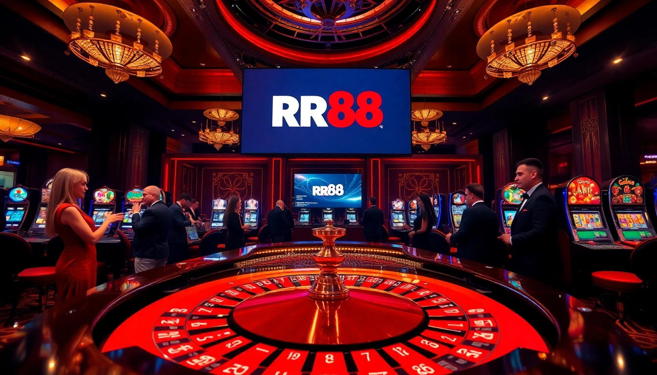 Players engage in thrilling roulette action at an RR88 casino, showcasing the excitement and luxury of gambling.