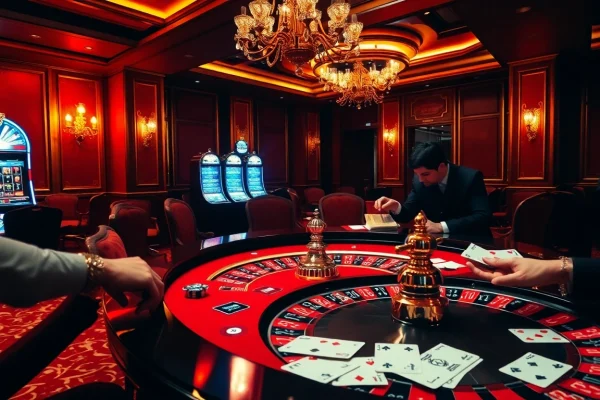 Experience high-stakes gameplay at 79King’s luxurious roulette table featuring vibrant colors and excited players.