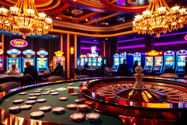 vaobet players enjoying an exciting roulette game in a luxurious casino atmosphere