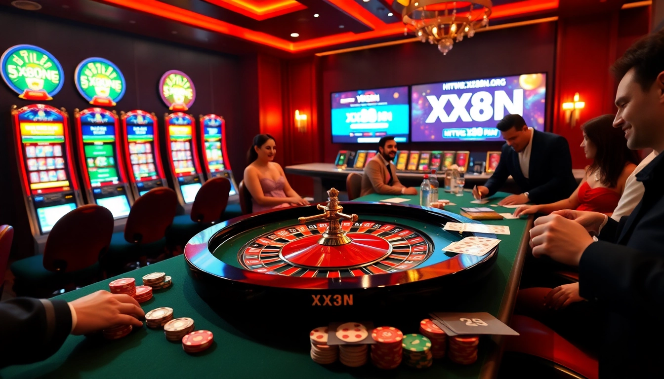 Experience the excitement of gambling at https://xx88n.org/ with roulette tables, poker chips, and vibrant slot machines.