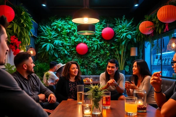 Members enjoying a vibrant atmosphere at a Social club Madrid, fostering community and relaxation.