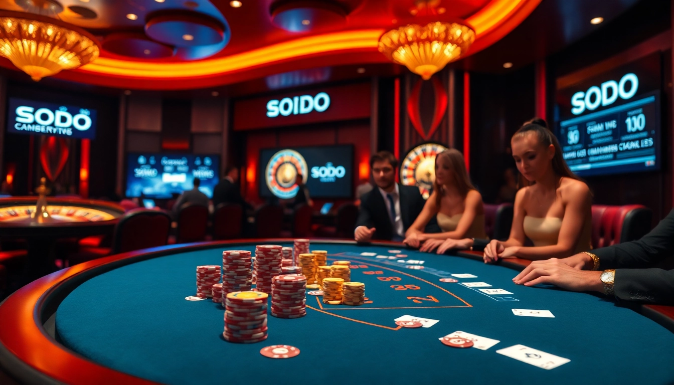 SODO casino environment showcasing high-stakes poker and roulette excitement.
