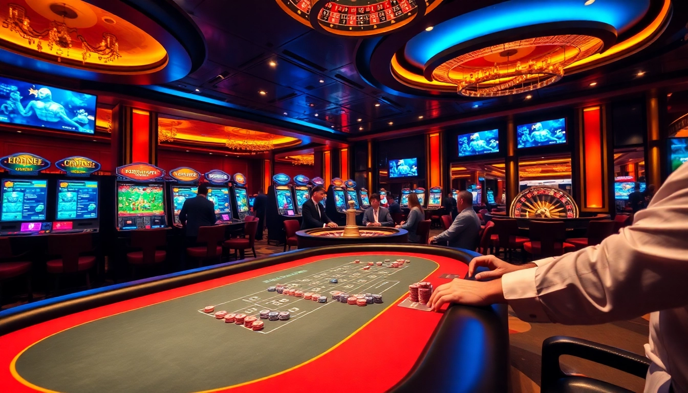 Experience thrilling casino action with game ai, showcasing an engaged poker table and roulette excitement.