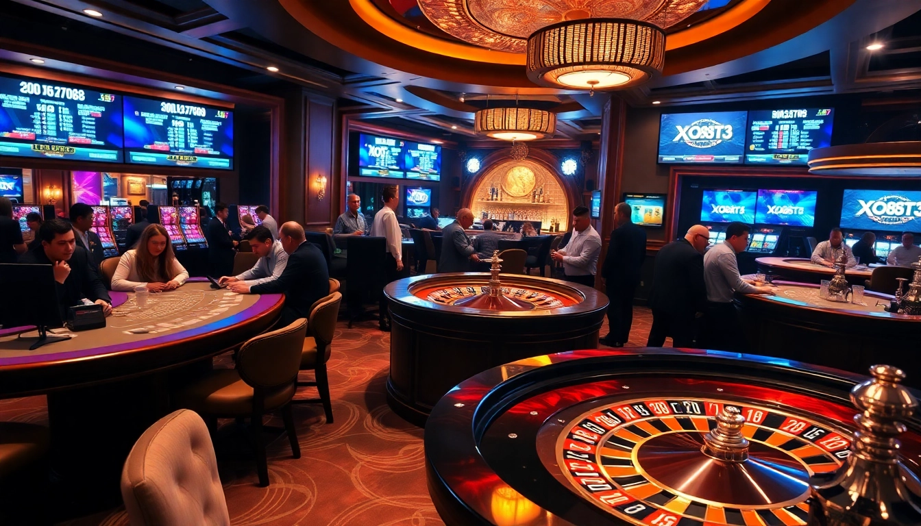 Players strategizing at the gambling table with a focus on xo88t3 for winning strategies.