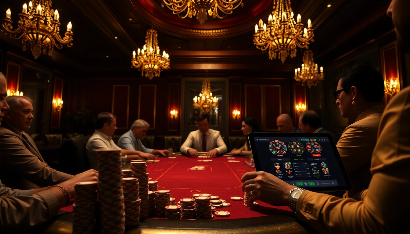 High-stakes poker action at a FEBET com casino, with vibrant chips and cards enhancing the thrill.