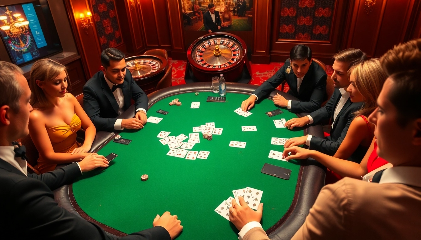 This exciting casino scene depicts a luxurious poker game environment at https://sia-trade.org/, showcasing players and vibrant gambling elements.
