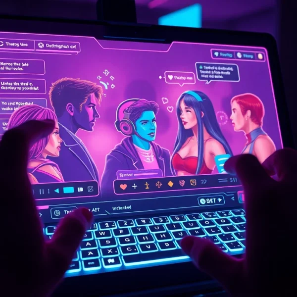 An engaging NSFW character AI chat interface showcasing avatars in dynamic conversations, highlighting the character ai nsfw concept.