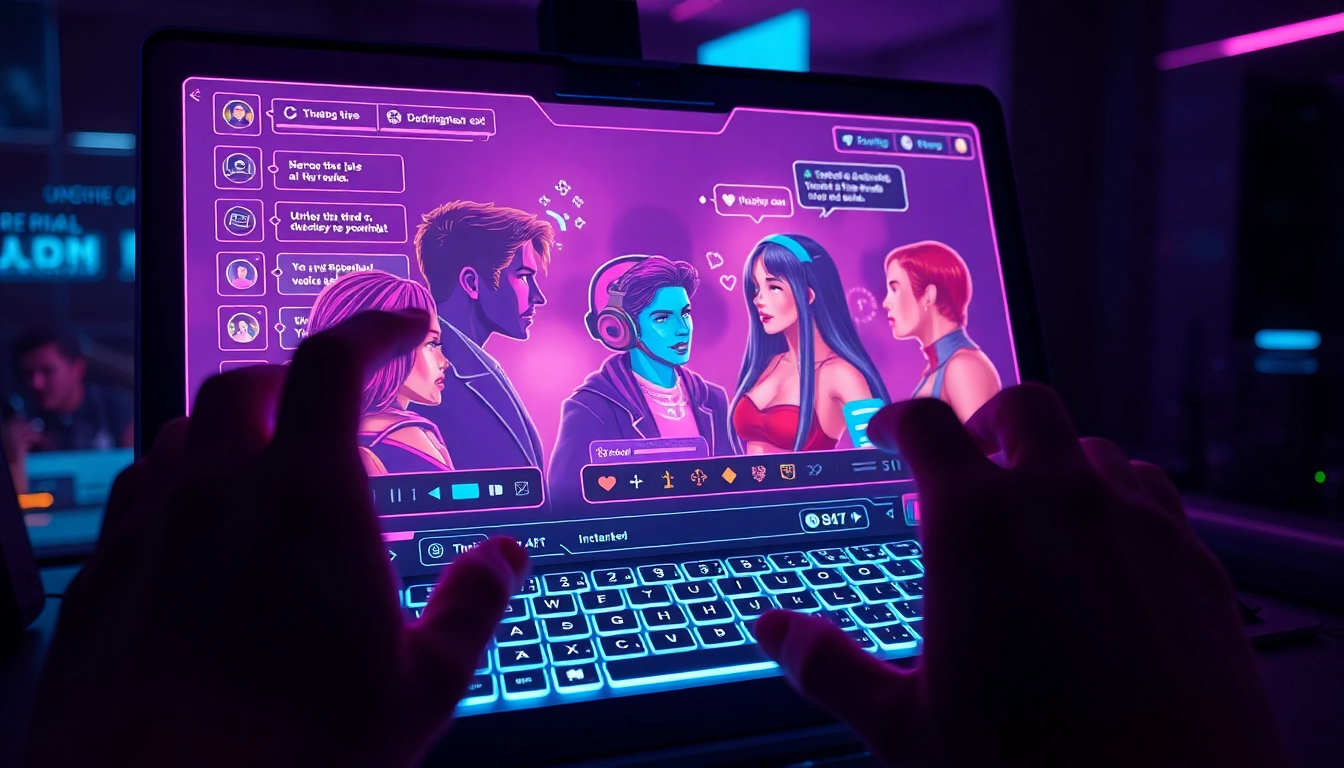An engaging NSFW character AI chat interface showcasing avatars in dynamic conversations, highlighting the character ai nsfw concept.